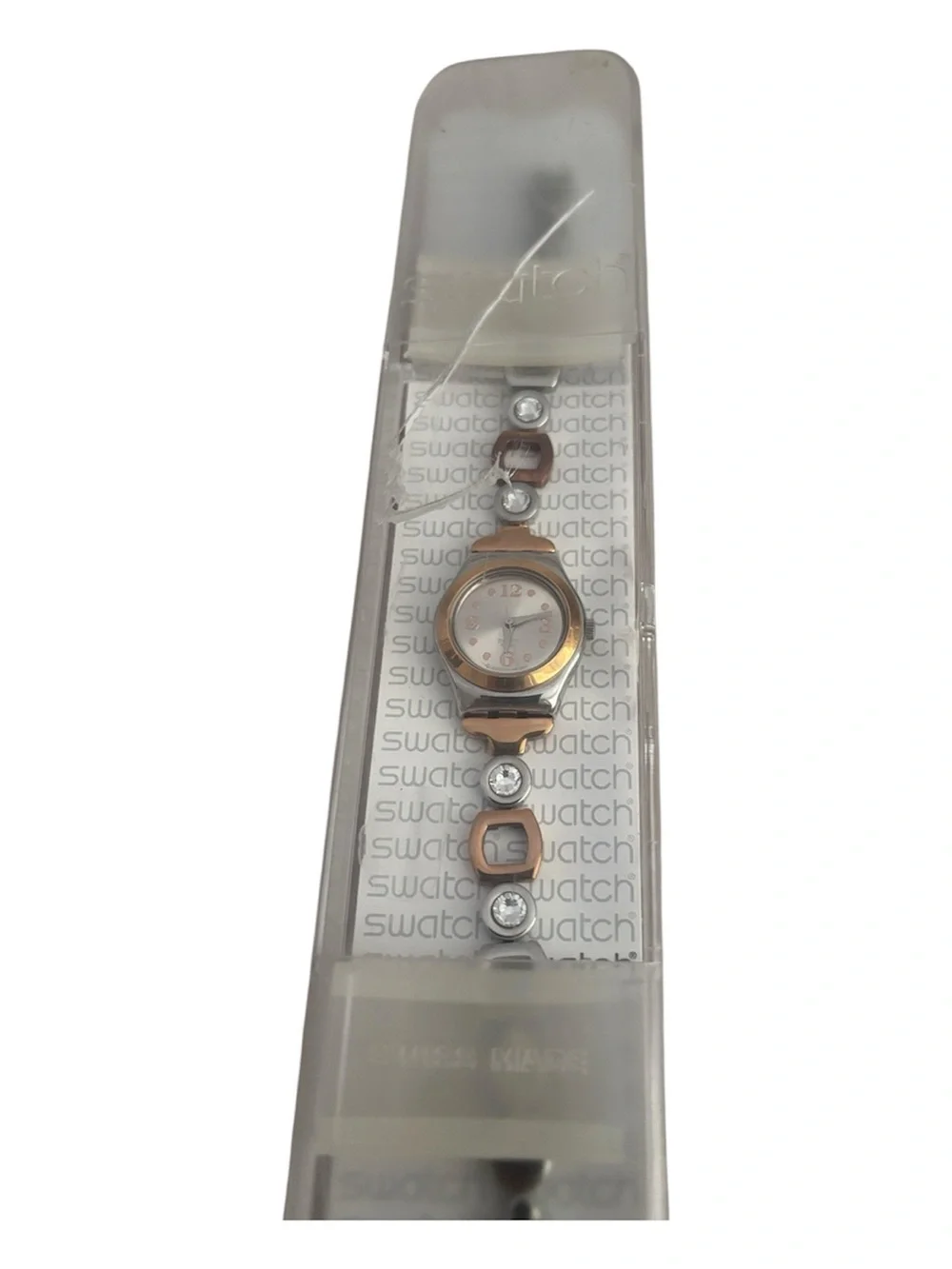 Swatch Two-Tone Rose Gold and Silver Ladies Bracelet Watch
